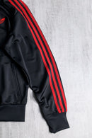 "Adidas" black × red stand zip track jacket