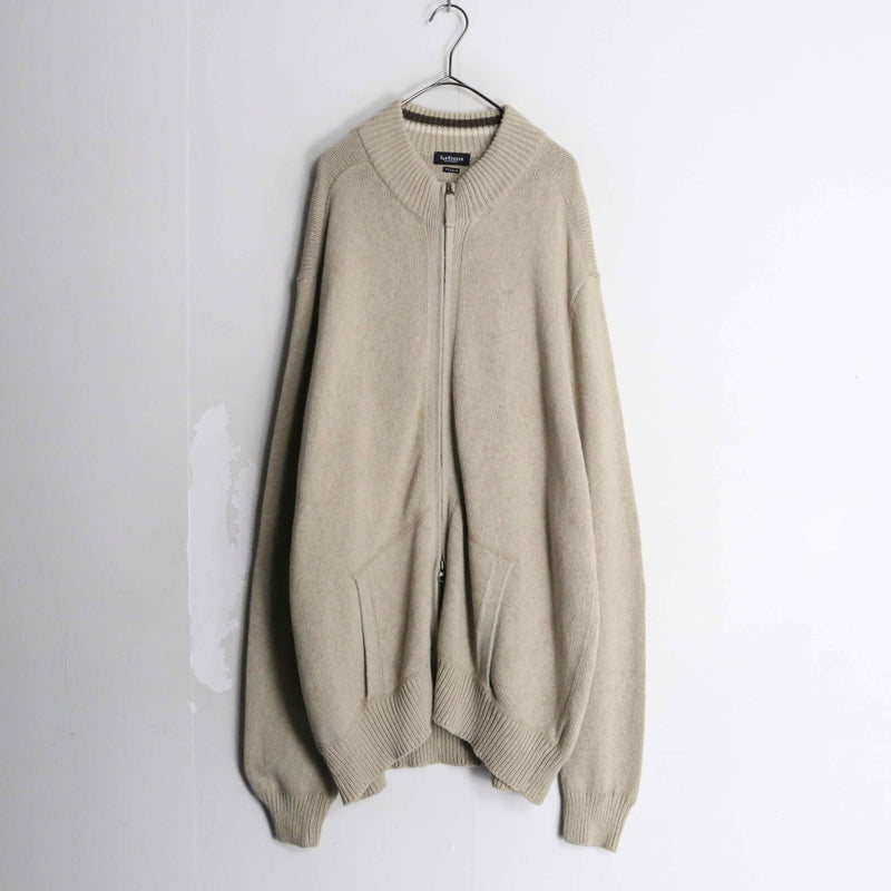 "van heusen" beige double zip knit