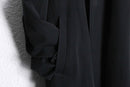 1980-90s SANYO polyester gabardine balmacaan coat BLACK
