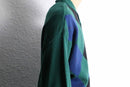 green argyle acryl knit polo sweater
