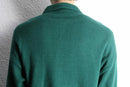 green argyle acryl knit polo sweater