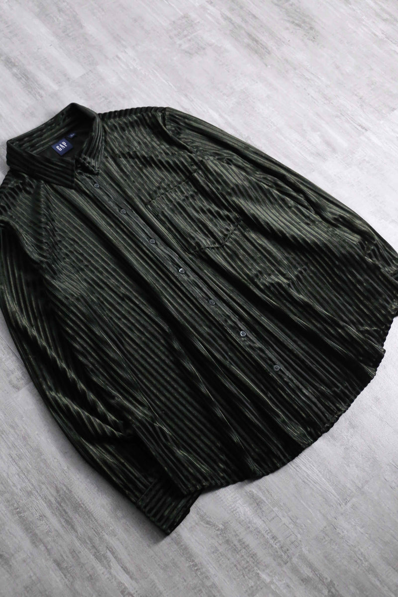 2000s GAP velvet stripe sheer shirt