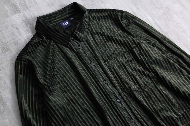 2000s GAP velvet stripe sheer shirt