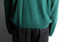 green argyle acryl knit polo sweater