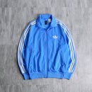 "Adidas" blue × white stand zip track jacket