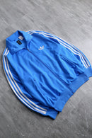 "Adidas" blue × white stand zip track jacket
