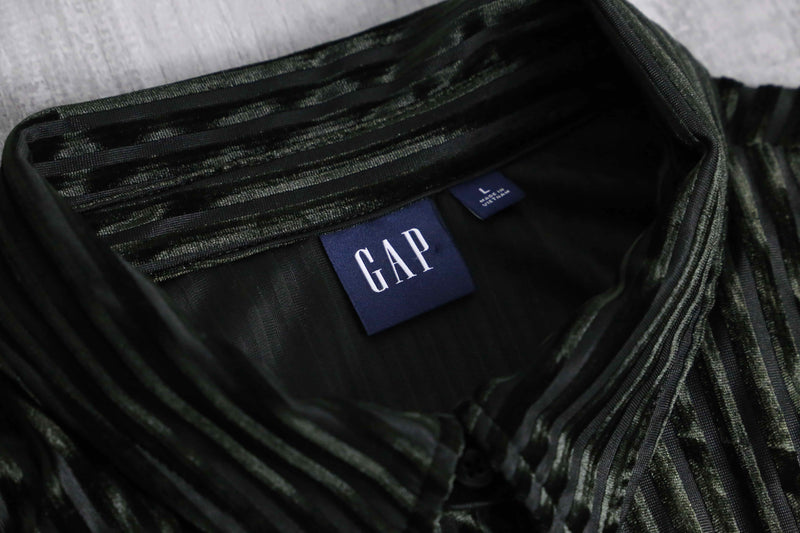 2000s GAP velvet stripe sheer shirt