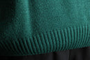green argyle acryl knit polo sweater