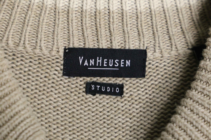 "van heusen" beige double zip knit