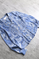 light blue paisley short sheer shirt