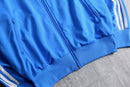 "Adidas" blue × white stand zip track jacket