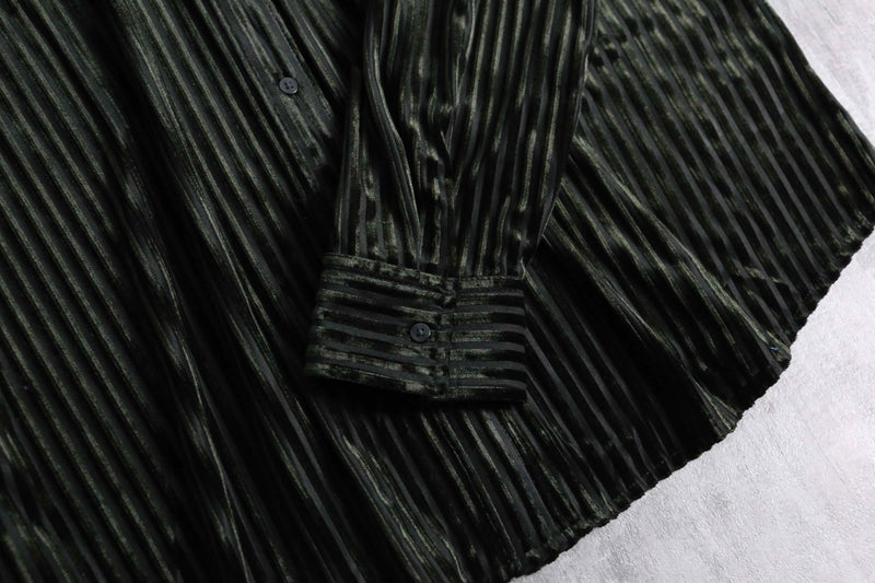 2000s GAP velvet stripe sheer shirt