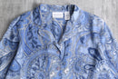 light blue paisley short sheer shirt