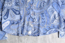 light blue paisley short sheer shirt