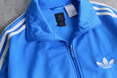 "Adidas" blue × white stand zip track jacket