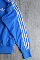 "Adidas" blue × white stand zip track jacket