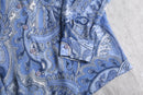 light blue paisley short sheer shirt
