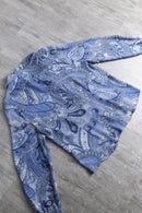 light blue paisley short sheer shirt