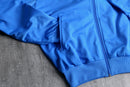 "Adidas" blue × white stand zip track jacket