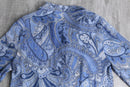light blue paisley short sheer shirt