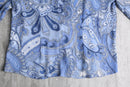 light blue paisley short sheer shirt