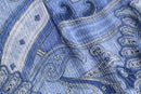 light blue paisley short sheer shirt