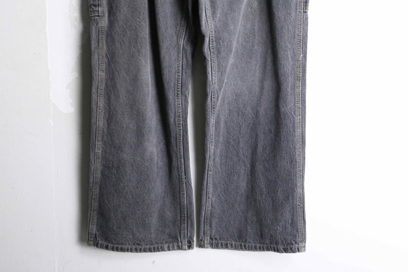 grey color wide straight denim pants