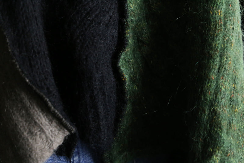 "Re:make" patchwork design 3color mohair knit