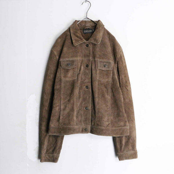 brown suede leather jacket