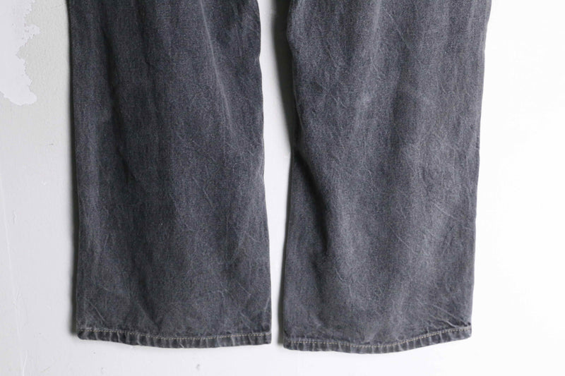 grey color wide straight denim pants