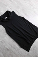 ”NEIMAN MARCUS” black high neck no sleeve knit