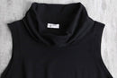 ”NEIMAN MARCUS” black high neck no sleeve knit
