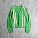 1960〜70's green × white acryl cardigan