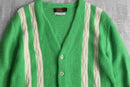 1960〜70's green × white acryl cardigan