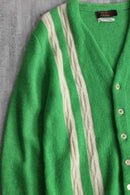 1960〜70's green × white acryl cardigan