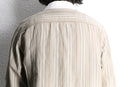 linen cotton stripe polo collar shirt
