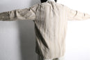 linen cotton stripe polo collar shirt