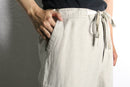 linen cotton wide easy cargo pants