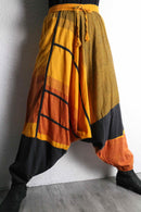 warm tone abstract design sarouel pants