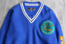 1990’s~00’s “Lee”vivid blue lettered V neck knit