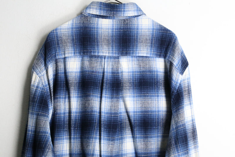 “Croft&Barrow” blue color ombre check shirt