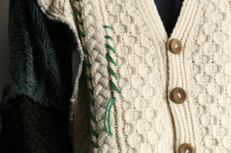 "Re:make" asymmetry patchwork fisherman knit