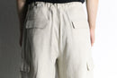 linen cotton wide easy cargo pants