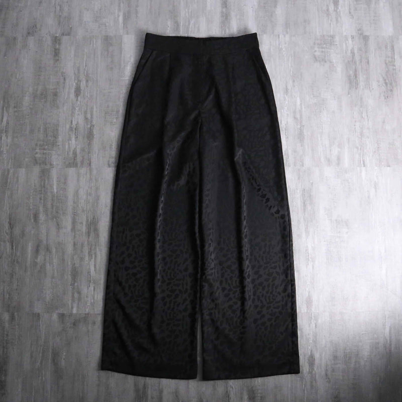 jacquard leopard baggy flare easy pants