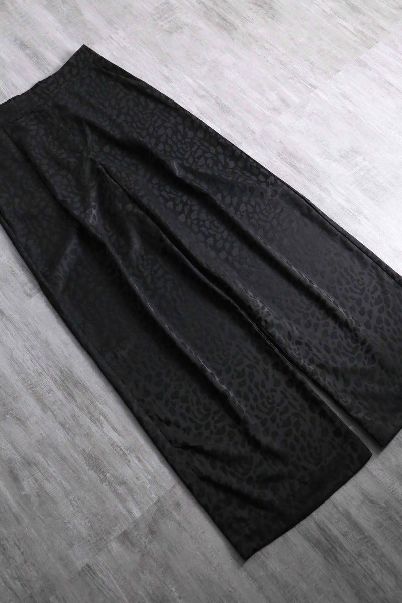 jacquard leopard baggy flare easy pants