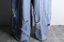 "Re:make" patchwork wide denim