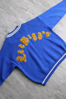 1990’s~00’s “Lee”vivid blue lettered V neck knit