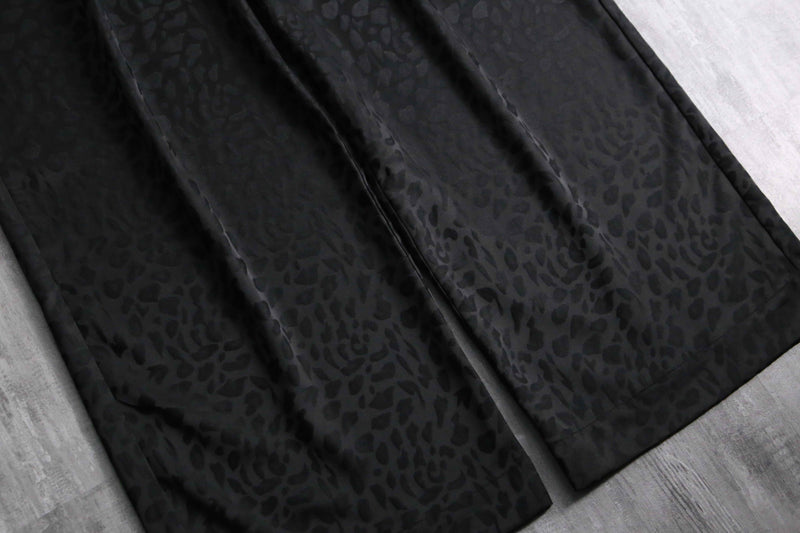 jacquard leopard baggy flare easy pants