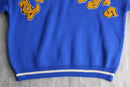 1990’s~00’s “Lee”vivid blue lettered V neck knit