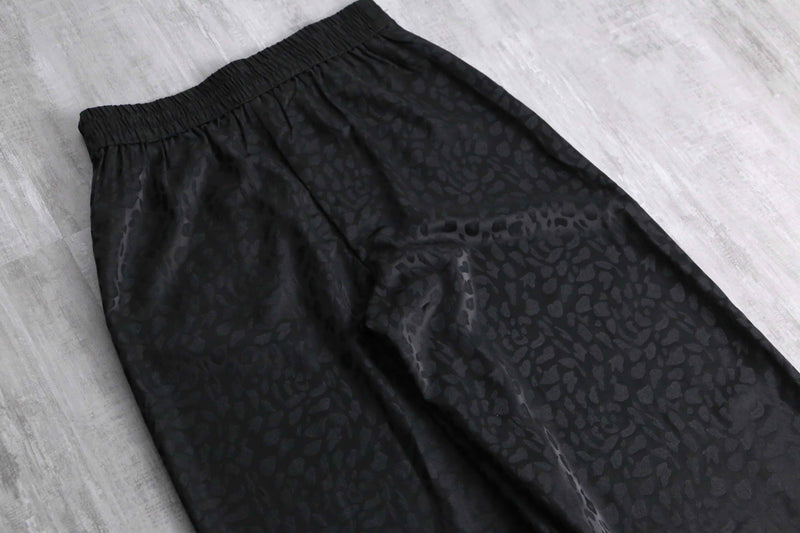 jacquard leopard baggy flare easy pants